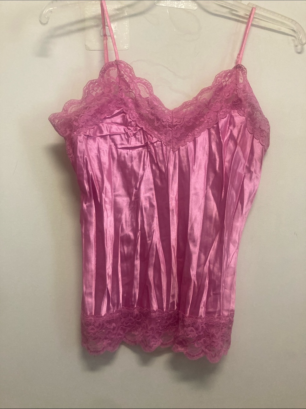 SERENADE /Pink Satin Lace Cami Top